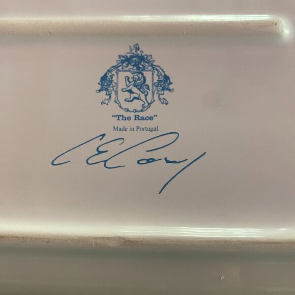 CE Corey The Race Jockey Painted Tart Tray Equestrian Horse Racing Portugal - Picture 10 of 12